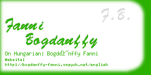 fanni bogdanffy business card